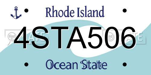 4STA506 Rhode Island License Plate