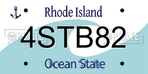 4STB82 Rhode Island License Plate