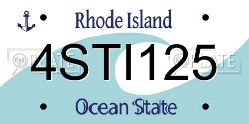 4STI125 Rhode Island License Plate