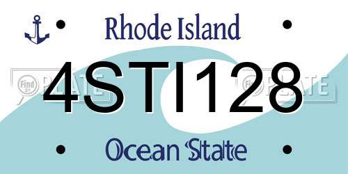 4STI128 Rhode Island License Plate