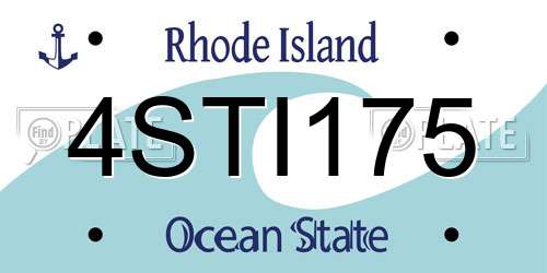 4STI175 Rhode Island License Plate