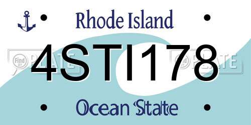 4STI178 Rhode Island License Plate