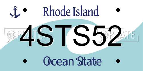 4STS52 Rhode Island License Plate