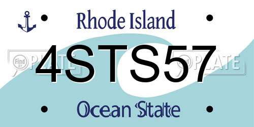 4STS57 Rhode Island License Plate