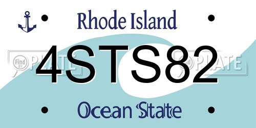 4STS82 Rhode Island License Plate