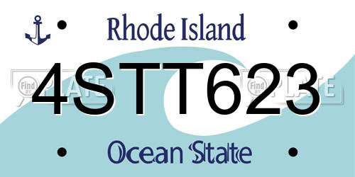 4STT623 Rhode Island License Plate