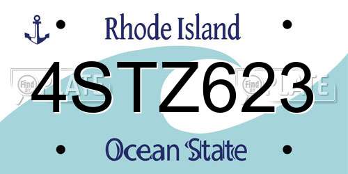 4STZ623 Rhode Island License Plate