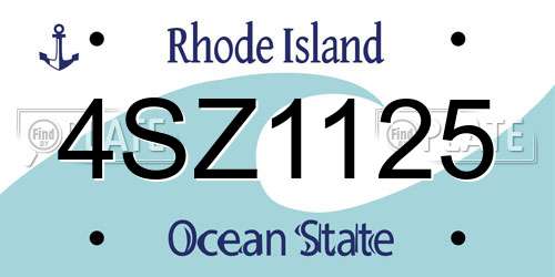 4SZ1125 Rhode Island License Plate