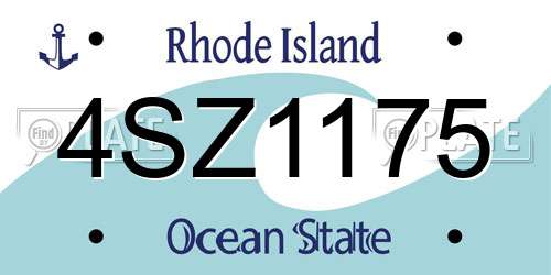 4SZ1175 Rhode Island License Plate