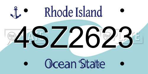 4SZ2623 Rhode Island License Plate