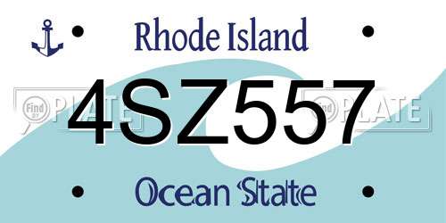 4SZ557 Rhode Island License Plate