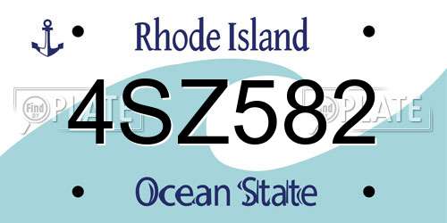 4SZ582 Rhode Island License Plate