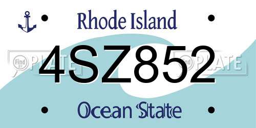 4SZ852 Rhode Island License Plate