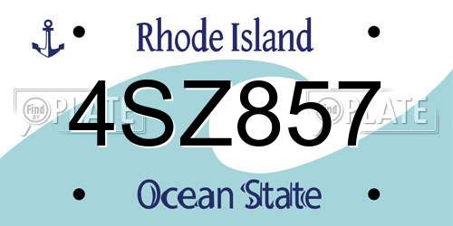 4SZ857 Rhode Island License Plate