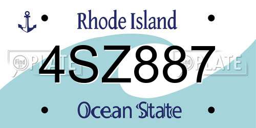 4SZ887 Rhode Island License Plate