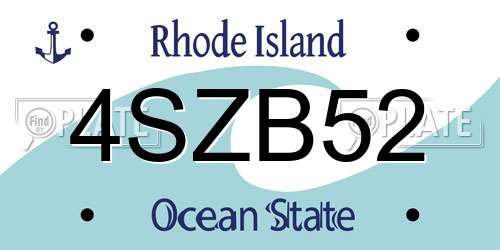4SZB52 Rhode Island License Plate