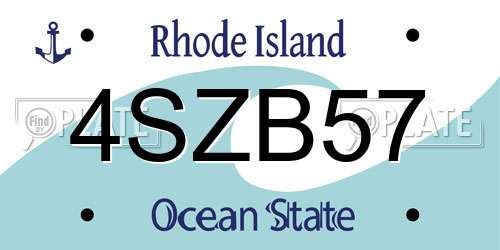 4SZB57 Rhode Island License Plate