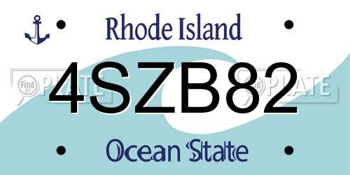 4SZB82 Rhode Island License Plate