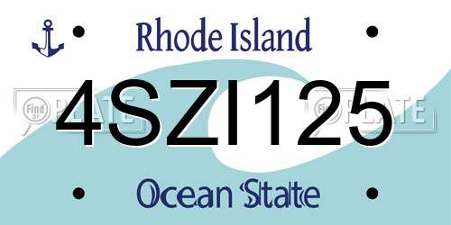 4SZI125 Rhode Island License Plate