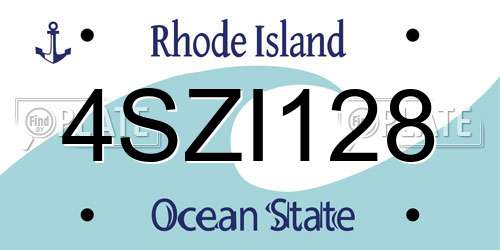 4SZI128 Rhode Island License Plate