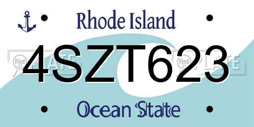 4SZT623 Rhode Island License Plate