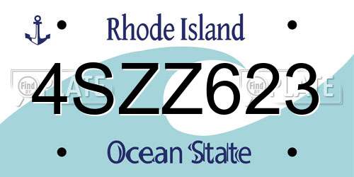 4SZZ623 Rhode Island License Plate