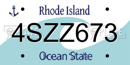 4SZZ673 Rhode Island License Plate