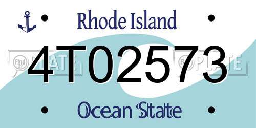 4T02573 Rhode Island License Plate