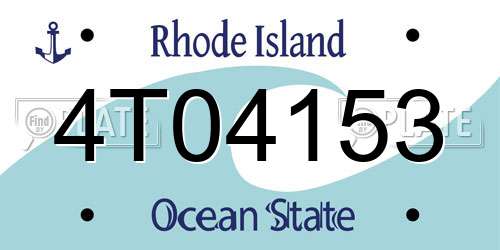 4T04153 Rhode Island License Plate