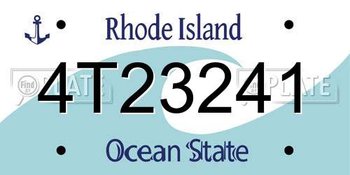 4T23241 Rhode Island License Plate