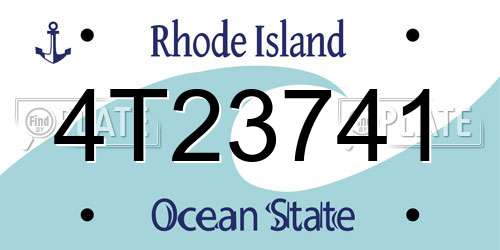 4T23741 Rhode Island License Plate
