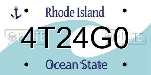 4T24G0 Rhode Island License Plate