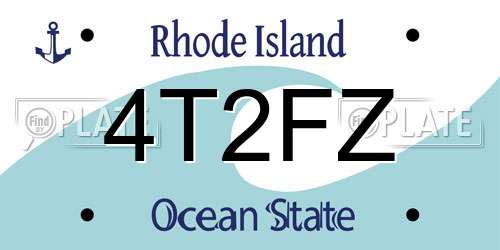 4T2FZ Rhode Island License Plate