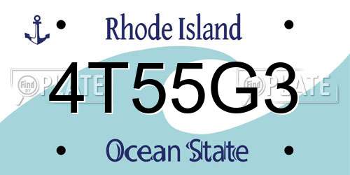 4T55G3 Rhode Island License Plate