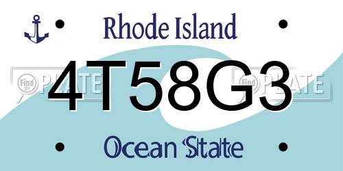 4T58G3 Rhode Island License Plate