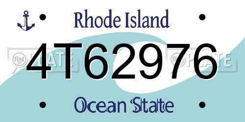 4T62976 Rhode Island License Plate