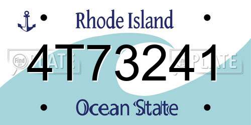 4T73241 Rhode Island License Plate