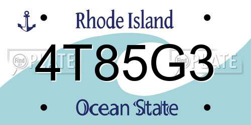 4T85G3 Rhode Island License Plate