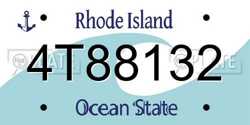 4T88132 Rhode Island License Plate