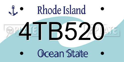 4TB520 Rhode Island License Plate