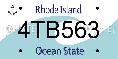 4TB563 Rhode Island License Plate