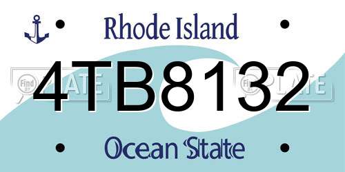 4TB8132 Rhode Island License Plate