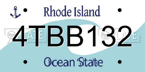 4TBB132 Rhode Island License Plate