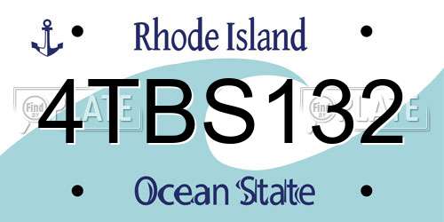 4TBS132 Rhode Island License Plate