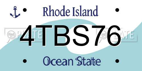 4TBS76 Rhode Island License Plate