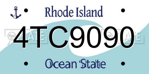 4TC9090 Rhode Island License Plate