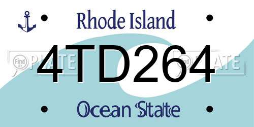 4TD264 Rhode Island License Plate