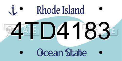4TD4183 Rhode Island License Plate