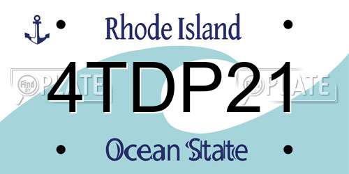 4TDP21 Rhode Island License Plate