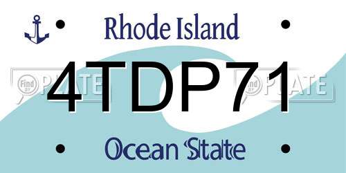 4TDP71 Rhode Island License Plate